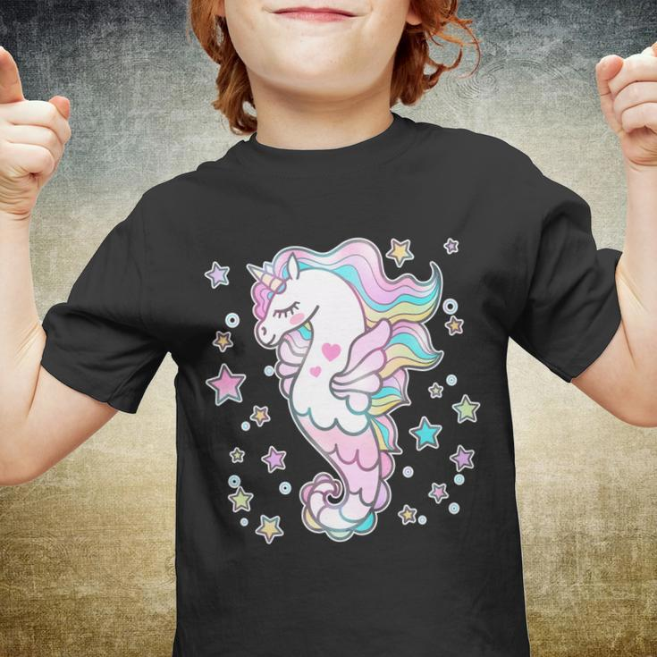 Cute Unicorn Seahorse Unimaid Youth T-shirt