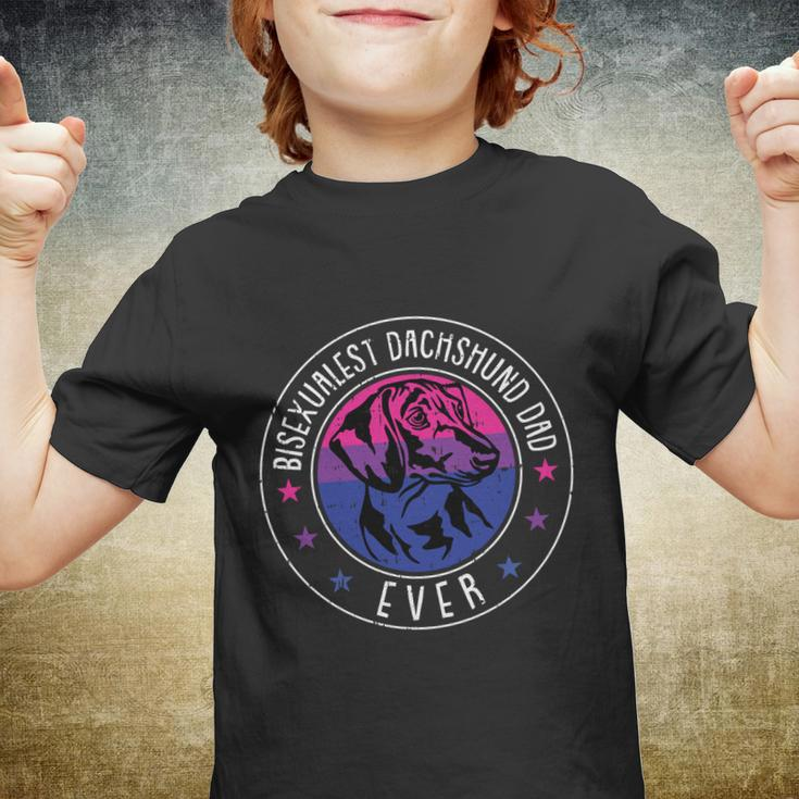 Dachshund Dad Lgbtcute Giftq Bicute Giftsexual Pride Doxie Dog Lover Ally Gift Youth T-shirt