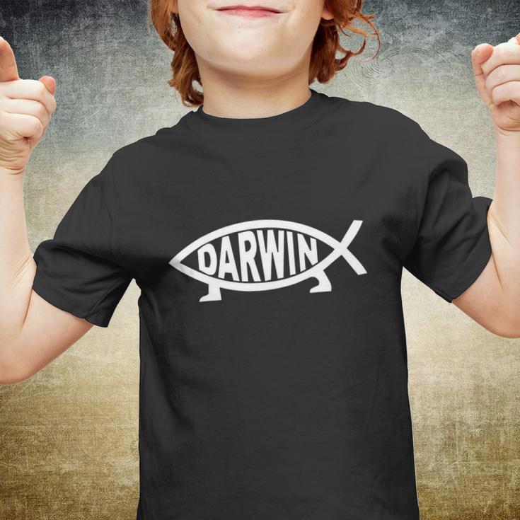 Darwin Evolutin Ichthys Tee Funny Jesus Fish Youth T-shirt