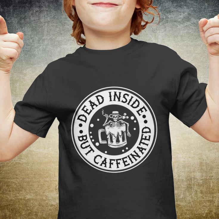 Dead Inside But Caffeinated Halloween Quote Youth T-shirt