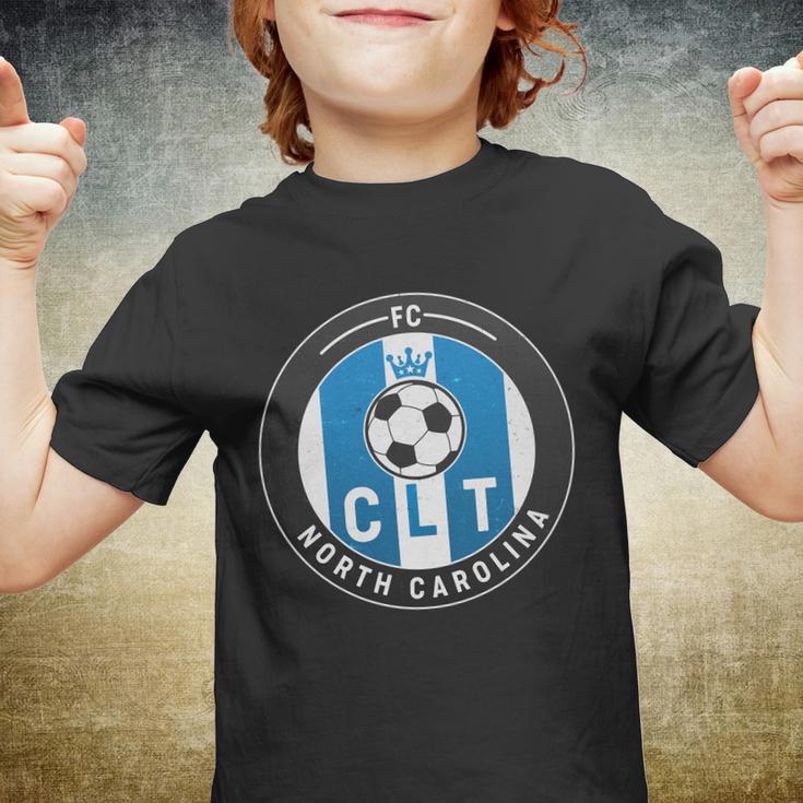 Distressed Charlotte North Carolina Clt Soccer Jersey V2 Youth T-shirt