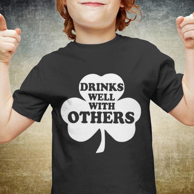 Drinks Well With Others Funny St Patricks Day Drinking Tshirt Youth T-shirt