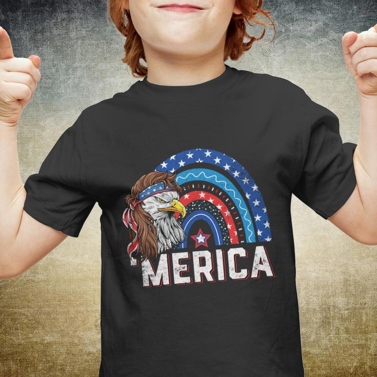 Eagle Mullet 4Th Of July Rainbow Usa American Flag Merica Gift V2 Youth T-shirt
