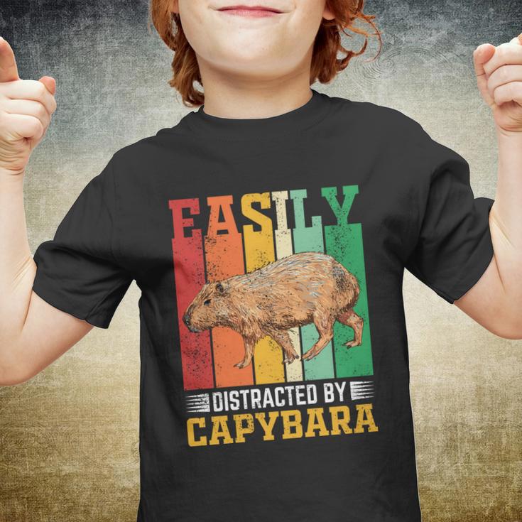 Easily Distracted By Capybara Animal Lover Rodent Gift Youth T-shirt