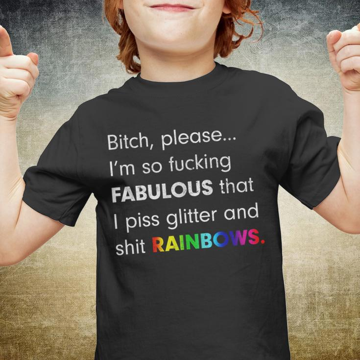 Fabulous Glitter And Rainbows Funny Gay Pride Tshirt Youth T-shirt