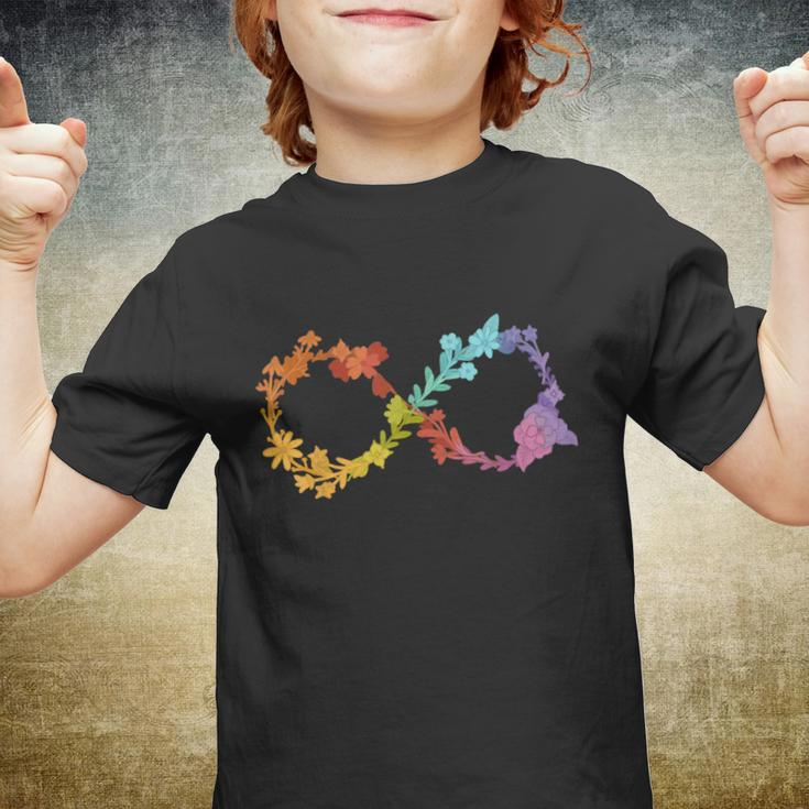 Floral Neurodiversity Infinity Symbol Autism Awareness Youth T-shirt