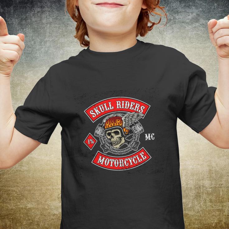 Flying Skull With Pistons For Motorcycle Club Youth T-shirt