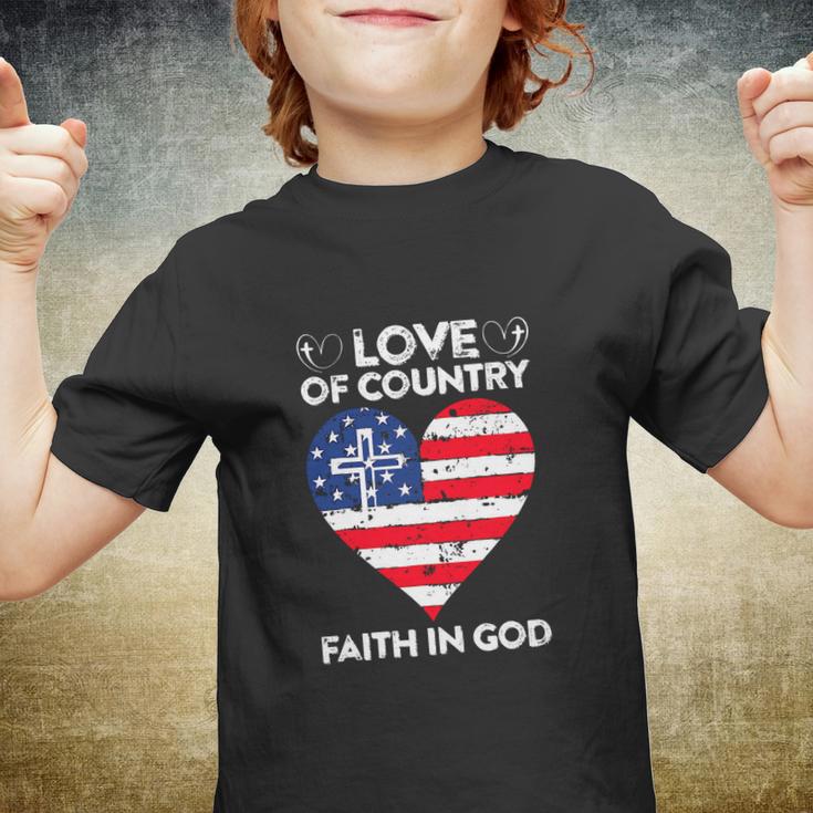 Funny 4Th Of July Christian Faith In God Heart Youth T-shirt