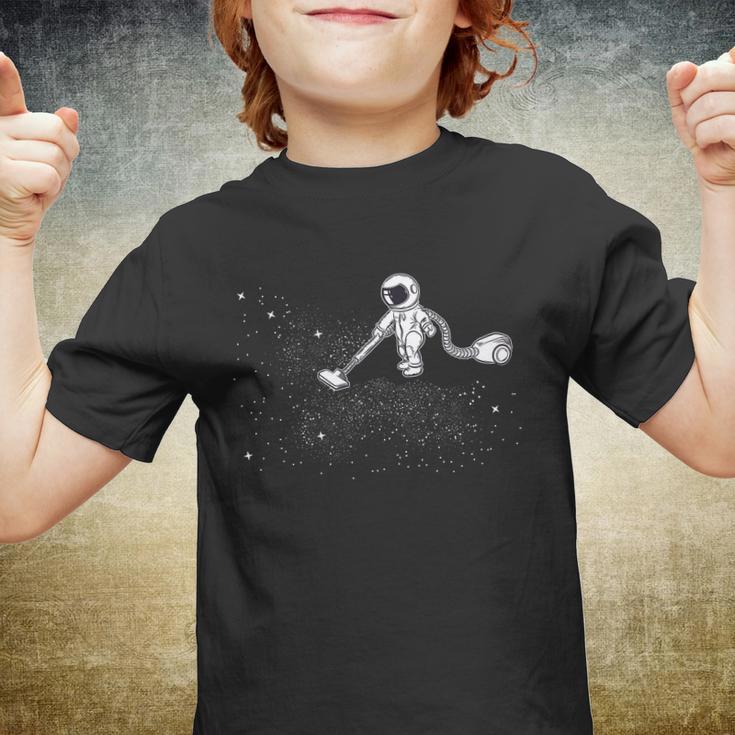 Funny Astronaut Vacuuming Galaxy Stars Youth T-shirt