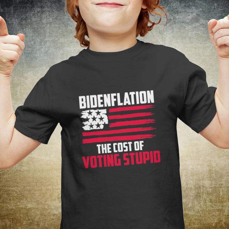 Funny Bidenflation The Cost Of Voting Stupid Anti Biden Youth T-shirt