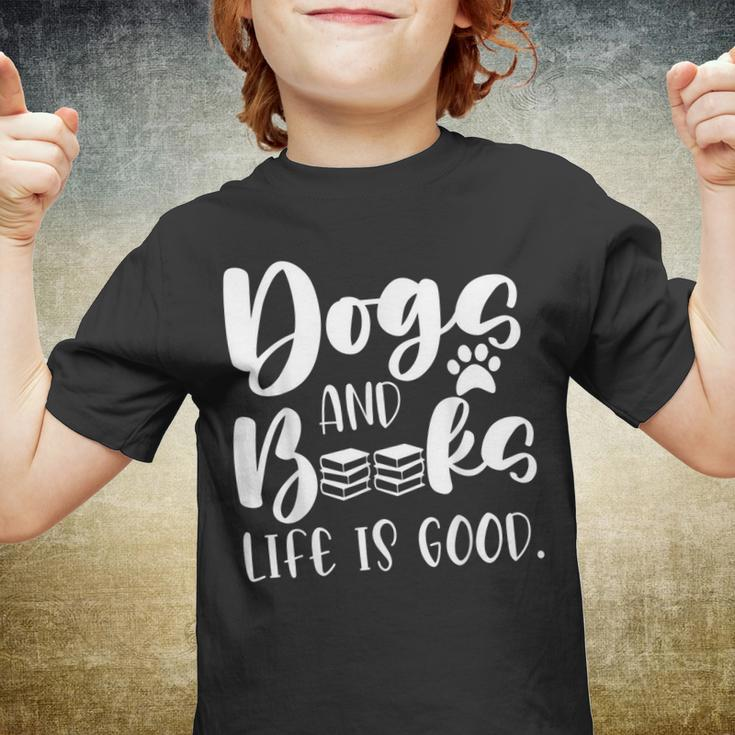 Funny Book Lovers Reading Lovers Dogs Books And Dogs Youth T-shirt