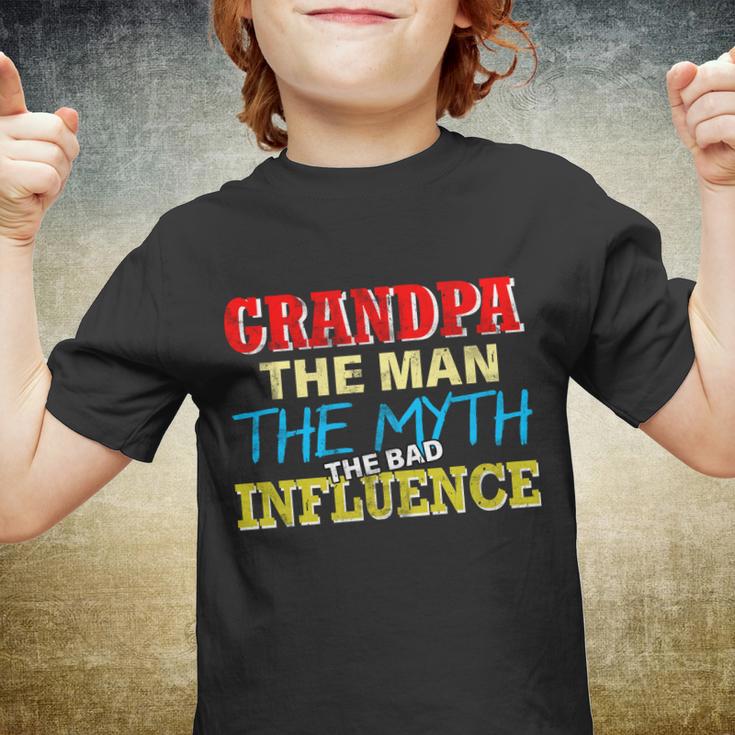 Funny Grandpa Man Myth The Bad Influence Tshirt Youth T-shirt