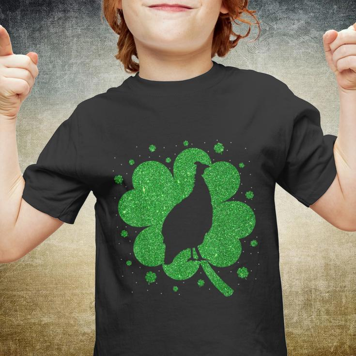 Funny Irish Shamrock Leaf Guinea Fowl Bird St Patricks Day Graphic Design Printed Casual Daily Basic Youth T-shirt