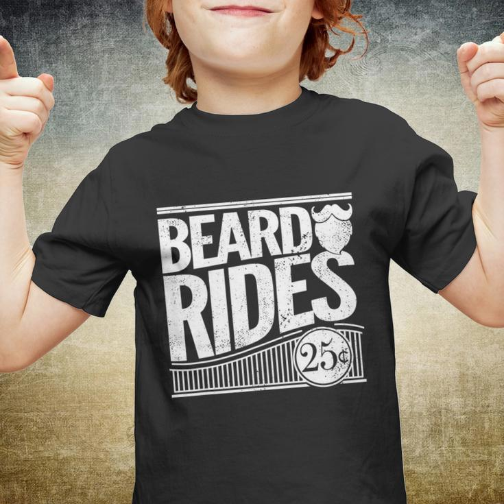 Funny Mens Beard Rides Gift Funny Vintage Distressed Mens Beard Gift Youth T-shirt