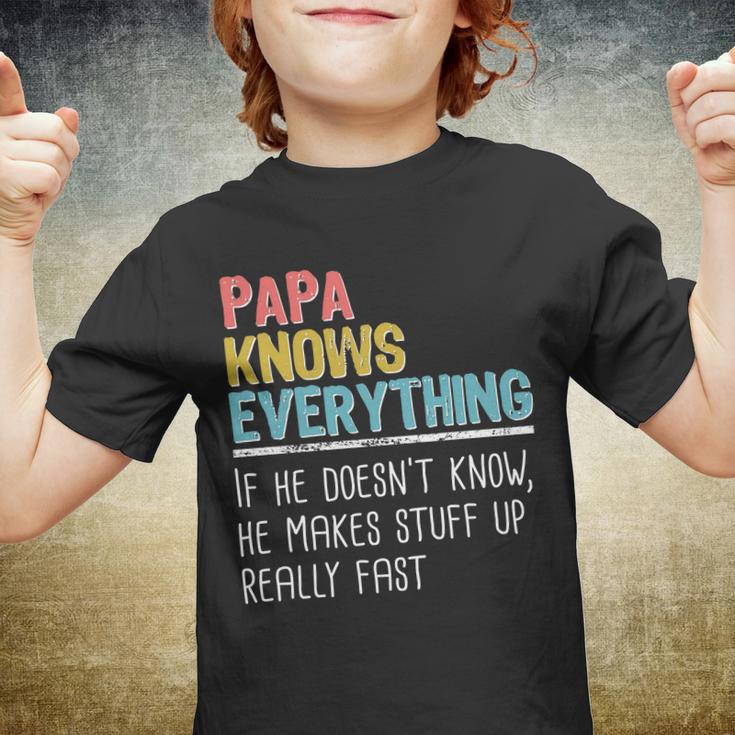 Funny Papa Knows Everything Youth T-shirt