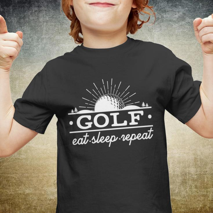 Funny Vintage Golf Eat Sleep Repeat Golfing Fan Youth T-shirt