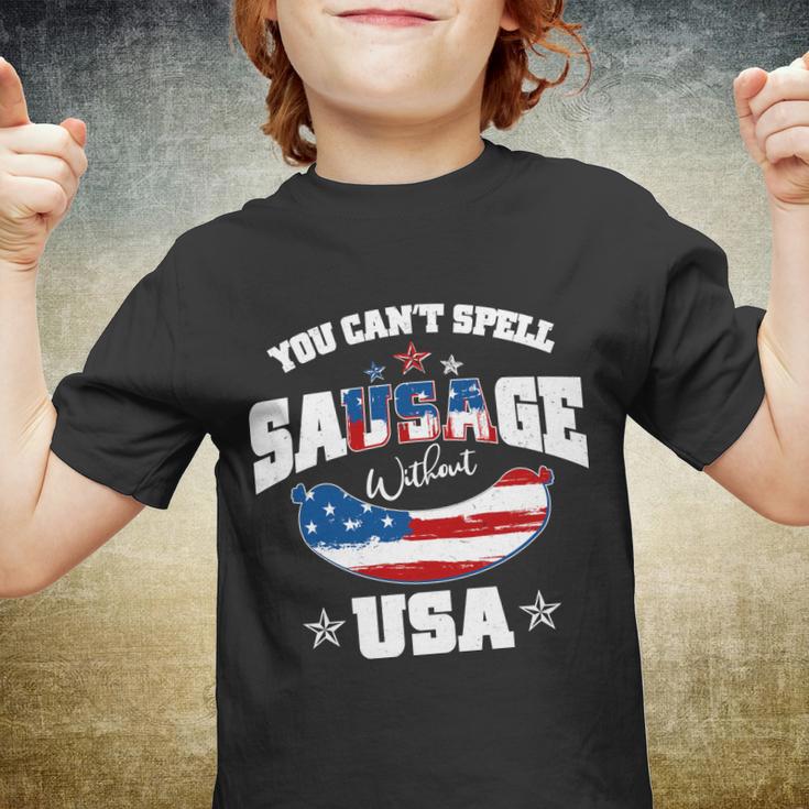 Funny You Cant Spell Sausage Without Usa Youth T-shirt