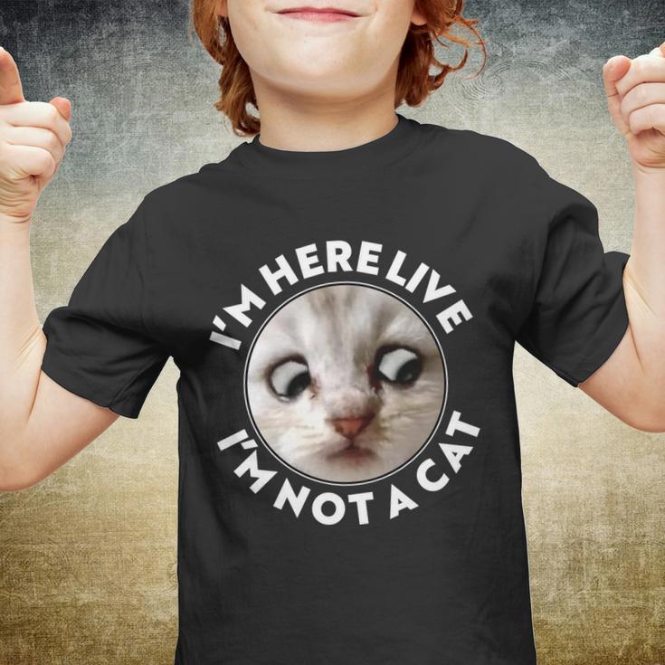 Funny Zoom Lawyer Cat Meme Im Here Live Im Not A Cat Tshirt Youth T-shirt