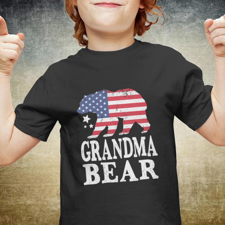 Grandma Bear Patriotic Flag Funny 4Th Of July Youth T-shirt