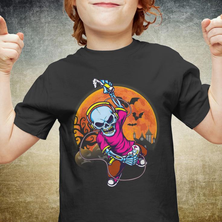 Halloween Men Boys Gamer Skeleton Outfit Boys  Youth T-shirt