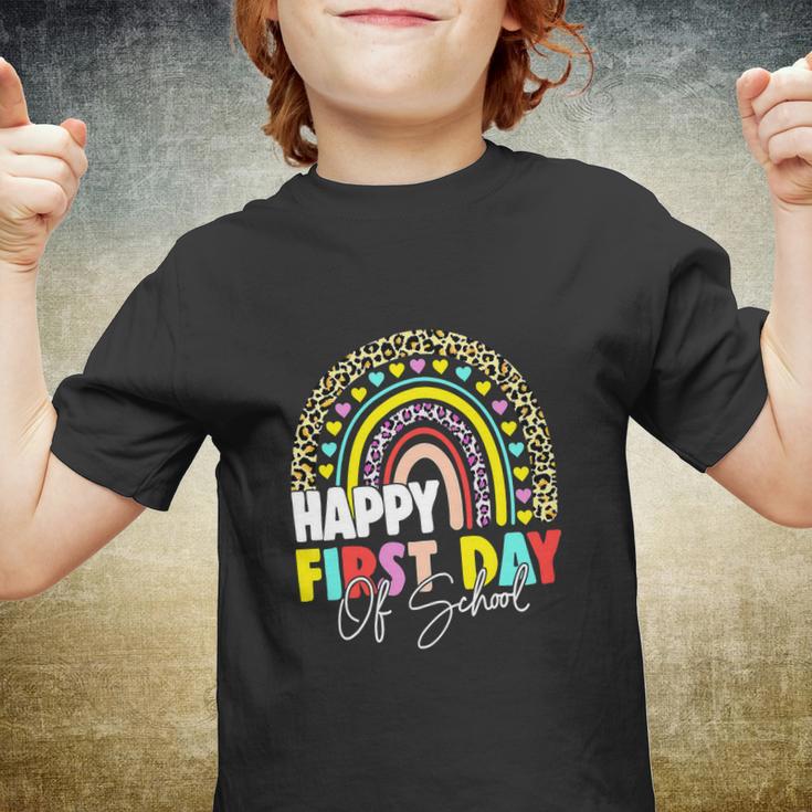 Happy First Day Of School Teacher Back To School Rainbow Youth T-shirt