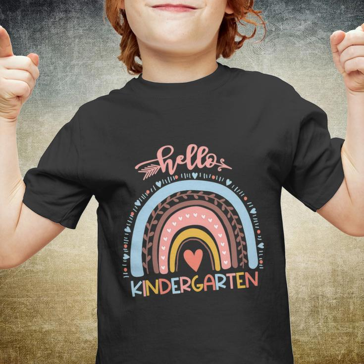 Hello Kindergarten Teacher Rainbow First Day School Youth T-shirt