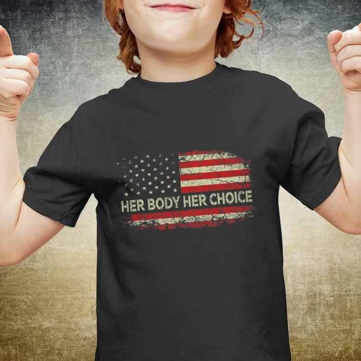 Her Body Her Choice American Us Flag Reproductive Rights Youth T-shirt
