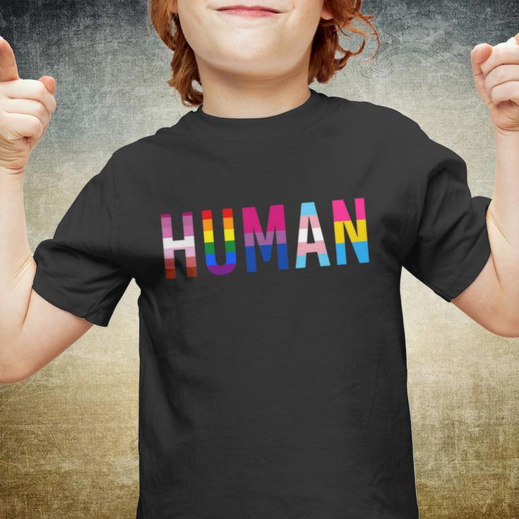 Human Lgbt Flag Gay Pride Month Transgender Rainbow Lesbian Gift Tshirt Youth T-shirt