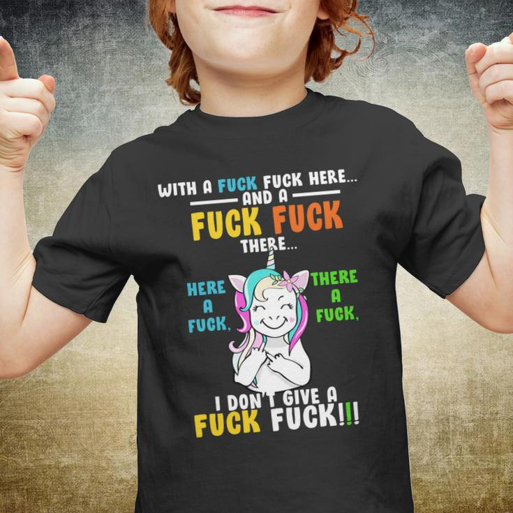 I Dont Give A Fuck Fuck Offensive Funny Unicorn Youth T-shirt