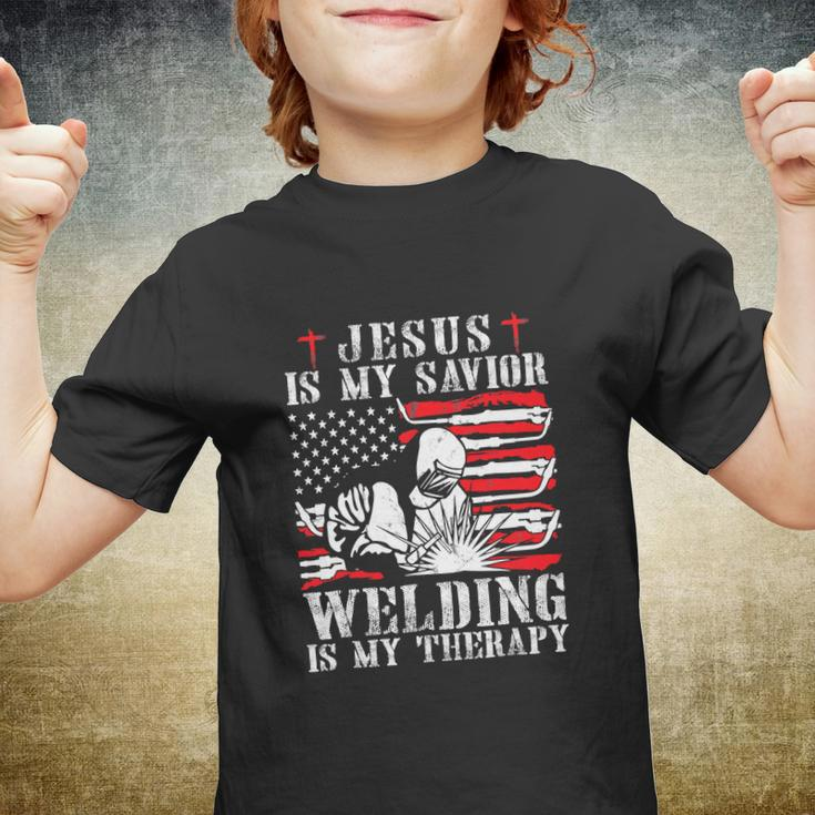 Jesus Is My Savior Welding Christian For 4Th Of July Youth T-shirt