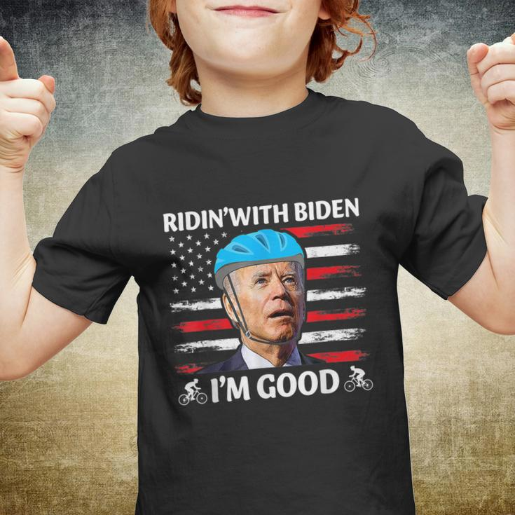 Joe Biden Falling Off His Bicycle Funny Biden Falls Off Bike V6 Youth T-shirt