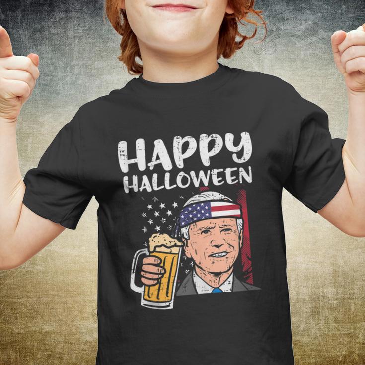 Joe Biden Us Flag Happy Halloween Funny Patriotic Men Women Youth T-shirt