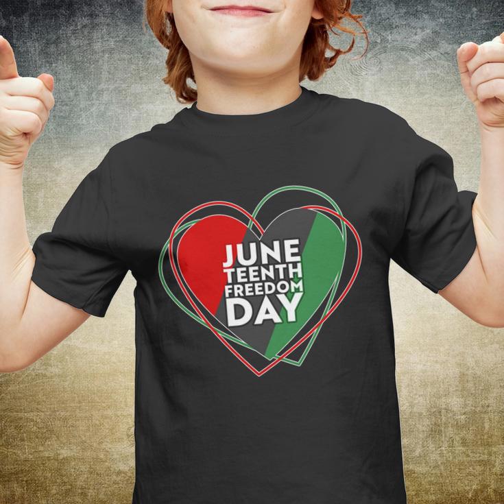 Juneteenth Freedom Day Heart Traditional Colors Youth T-shirt