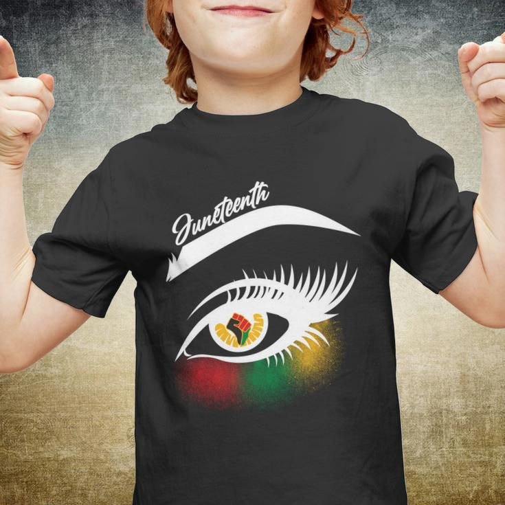 Juneteenth Red Gold Green Eyelashes Youth T-shirt