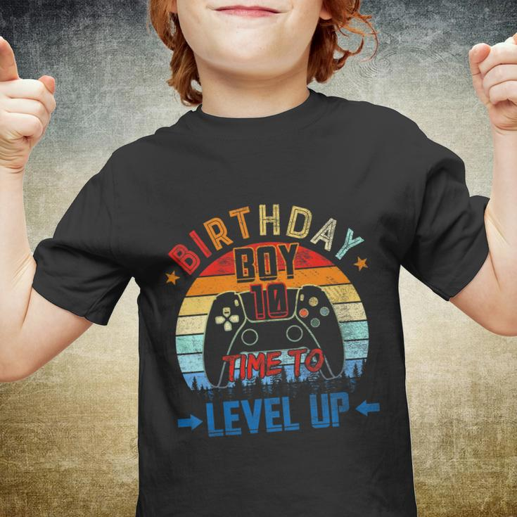 Kids 10Th Birthday Boy Time To Level Up 10 Years Old Boys Gift Youth T-shirt