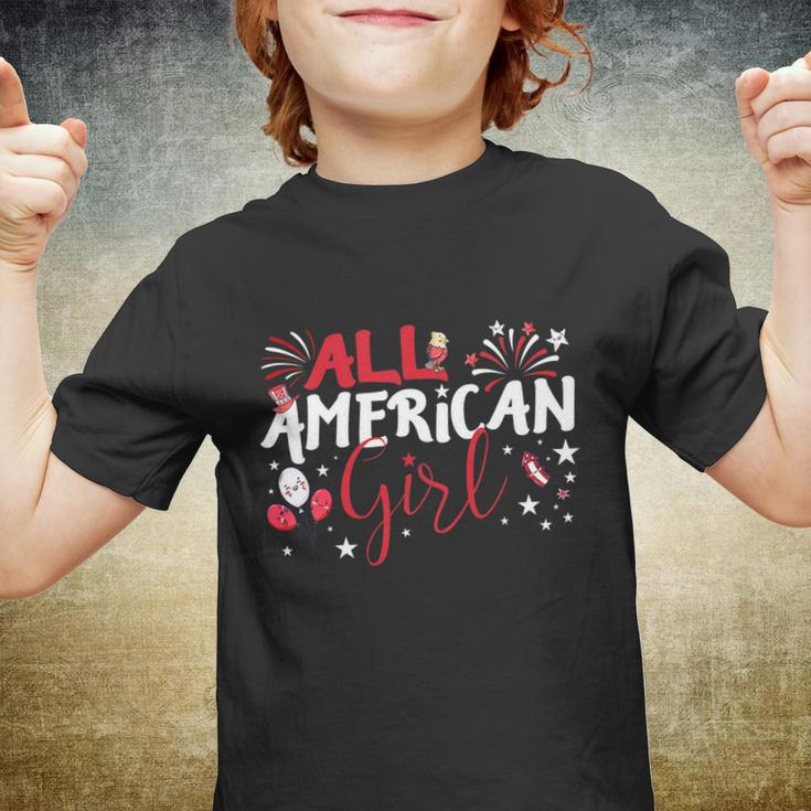 Kids All American Girl For Independence Day | Girls Patriotic Youth T-shirt