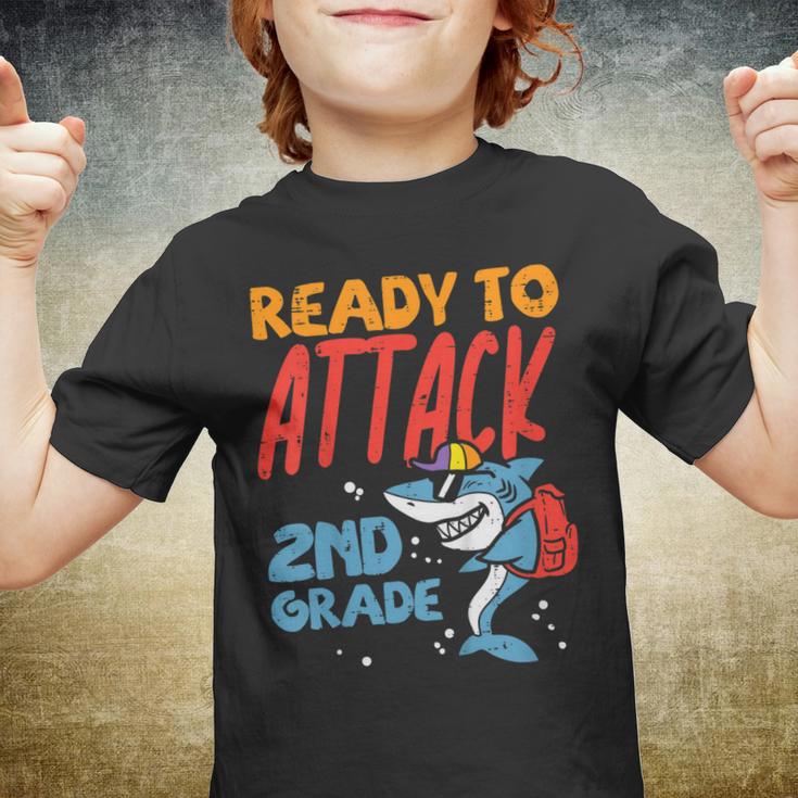 Kids Ready To Attach 2Nd Grade Shark First Day Of School Back To School Youth T-shirt