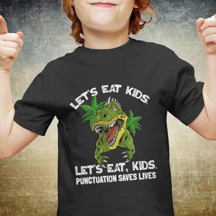Lets Eat Kids Punctuation Saves Lives Teacher Funny Grammar Gift Youth T-shirt