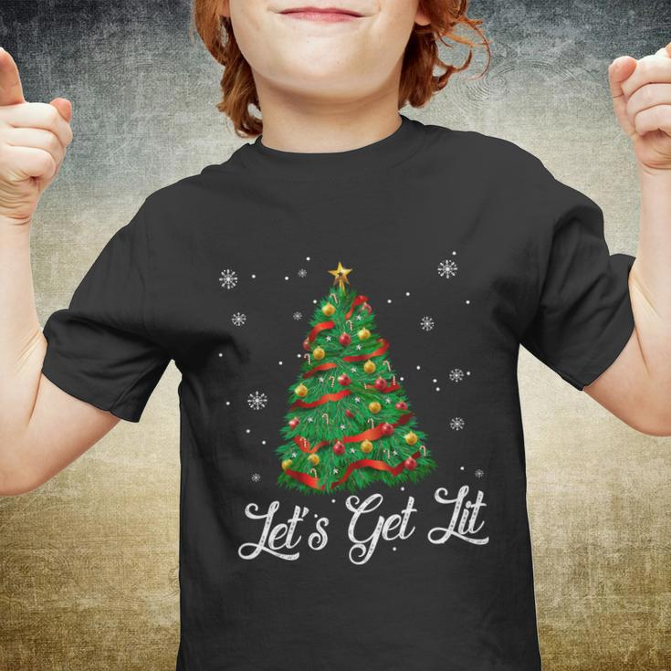 Lets Get Lit Christmas Tree Funny Ing Meaningful Gift Youth T-shirt