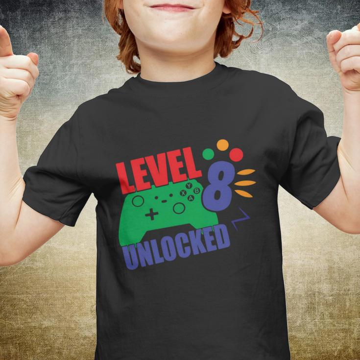 Level 8 Unlocked 8Th Gamer Video Game Birthday Video Game Graphic Design Printed Casual Daily Basic Youth T-shirt
