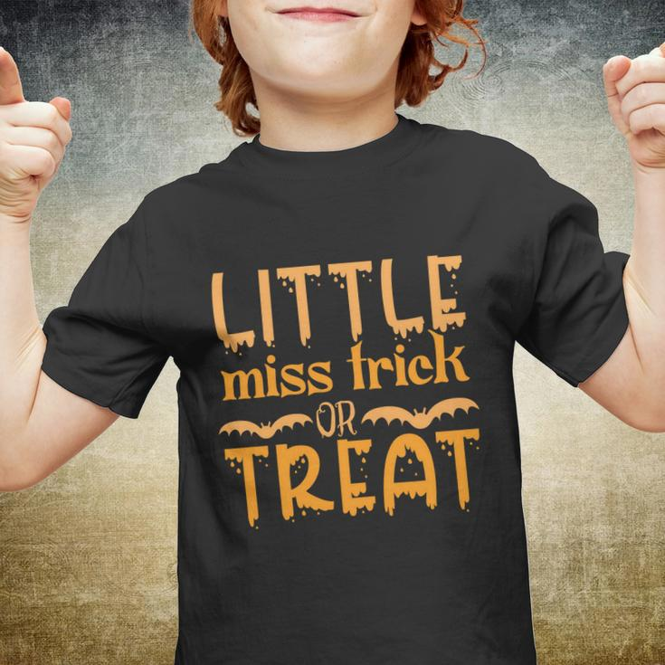Little Miss Trick Or Treat Halloween Quote Youth T-shirt