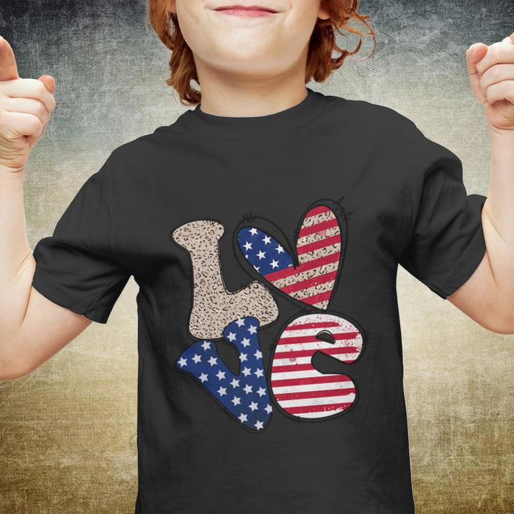 Love America Cute Funny 4Th Of July Independence Day Plus Size Graphic Youth T-shirt