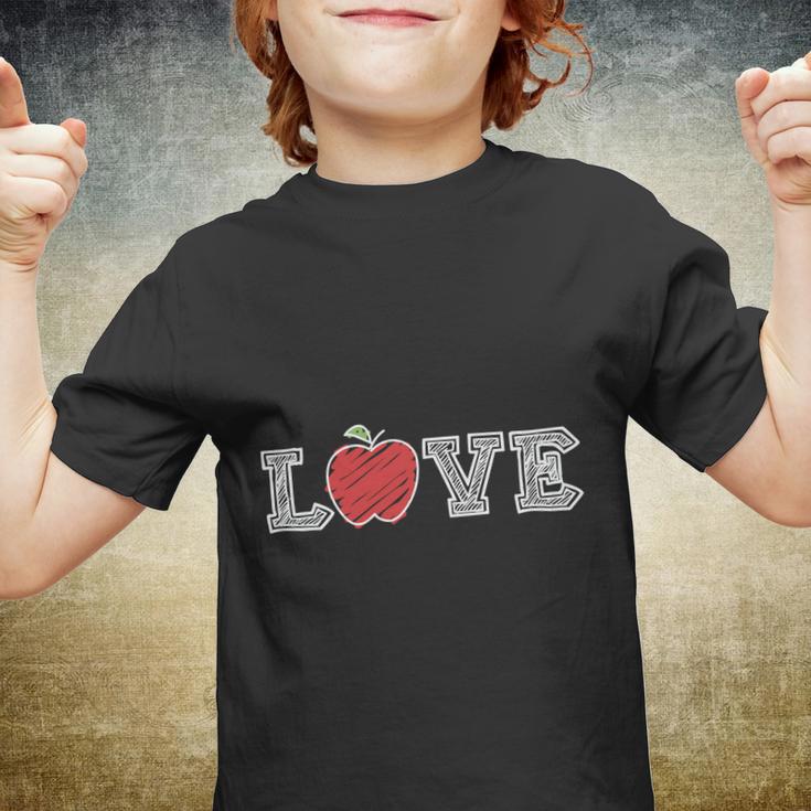 Love Apple Back To School Teacher Teacher Quote Graphic Shirt Youth T-shirt