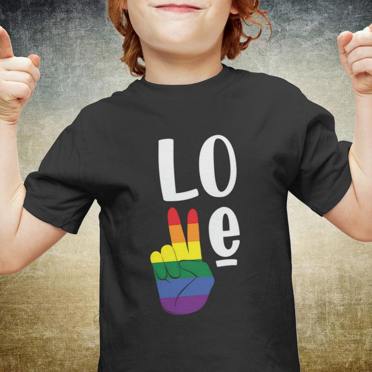 Love Peace Lgbt Gay Pride Lesbian Bisexual Ally Quote Youth T-shirt