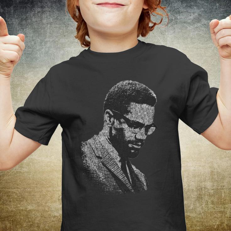 Malcolm X Black And White Portrait Tshirt Youth T-shirt