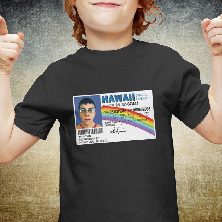 Mclovin Id Fake Licensed Hawaii Funny Youth T-shirt