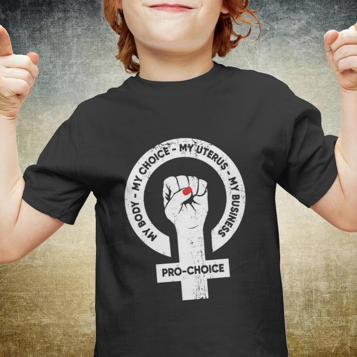 My Body Choice Uterus Business Feminist Youth T-shirt