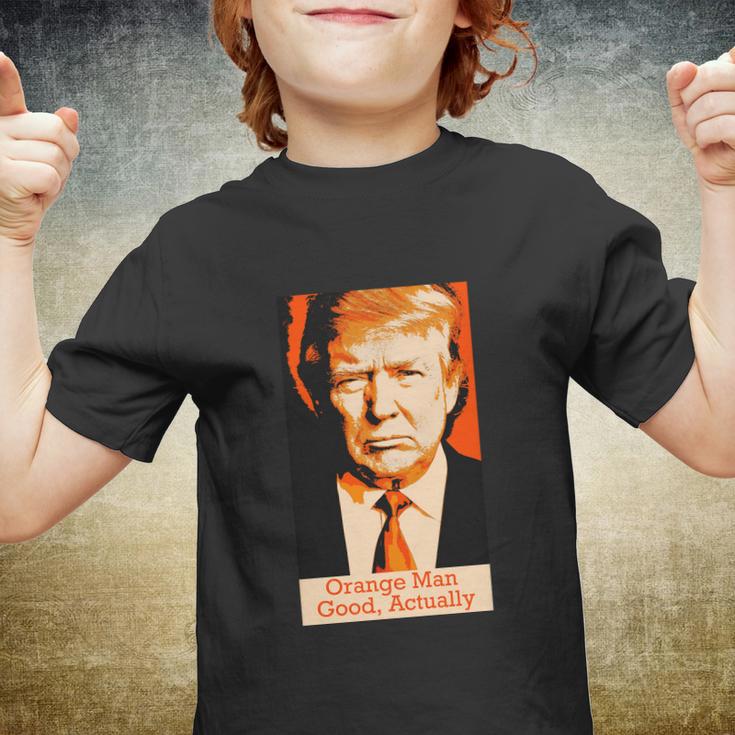 Orange Man Good Actually Youth T-shirt