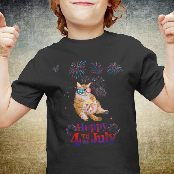 Patriotic Cat Happy 4Th Of July Youth T-shirt