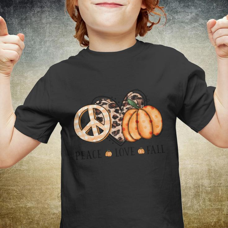 Peace Love Fall Thanksgiving Quote V2 Youth T-shirt